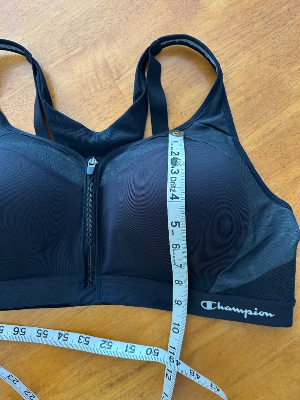 Champion Black Front-Zip Supportive Sports Bra, X Large Sizing - See Photos - Picture 7 of 9